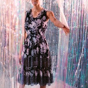 Sheer MSK Black and White Dress